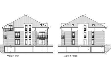 Neubau von 4 MFH mit Tiefgaragen 