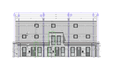 Neubau eines 3-er Reihenhauses u. MFH 18 WE mit TG